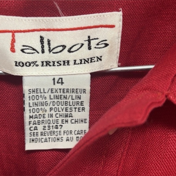 Talbots 100% Linen Button Up Midi Dress Women’s Petite Sz 14 office business - Picture 6 of 6